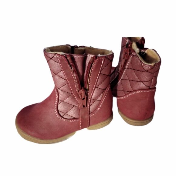Rachel Shoes Maroon Quilted Boots sz 6 Little Girls Toddler - Picture 3 of 9